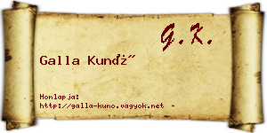 Galla Kunó névjegykártya